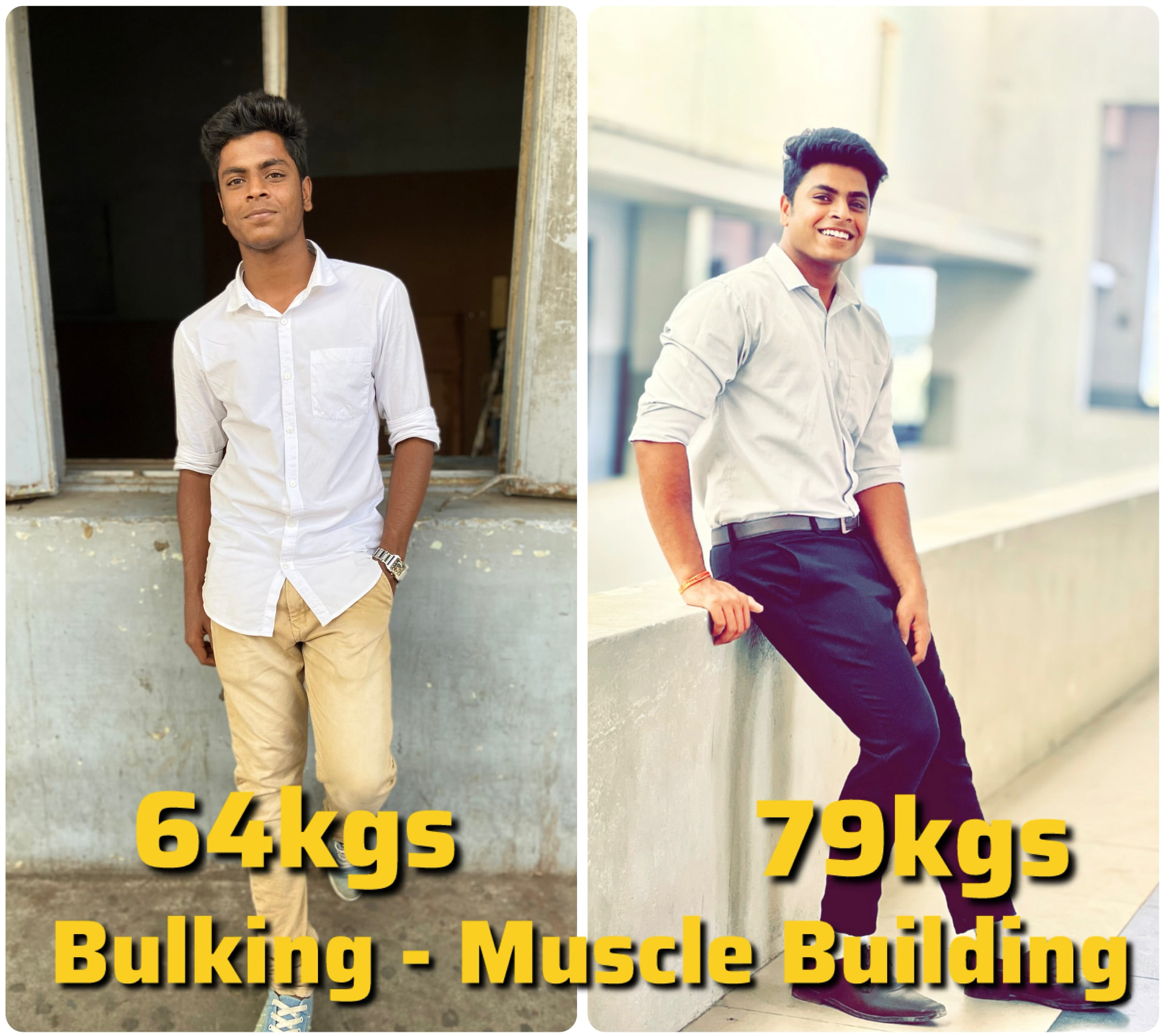 Client transformation: 64kg to 79kg — bulking and muscle building